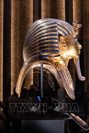 Mặt nạ vàng của Pharaoh Tutankhamun tại Đại Bảo tàng Ai Cập. Ảnh: Hoàng Nhật - PV TTXVN tại Ai Cập