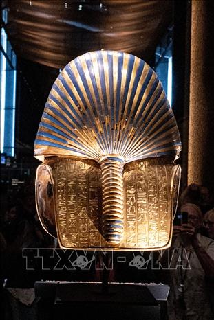 Mặt nạ vàng của Pharaoh Tutankhamun tại Đại Bảo tàng Ai Cập. Ảnh: Hoàng Nhật - PV TTXVN tại Ai Cập