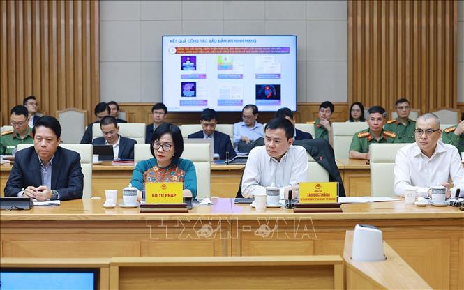 Các đại biểu tham dự Phiên họp thứ nhất của Ban Chỉ đạo An ninh mạng quốc gia. Ảnh: Dương Giang-TTXVN
