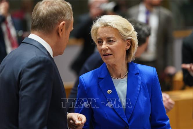 Chủ tịch Ủy ban châu Âu (EC) Ursula von der Leyen dự hội nghị thượng đỉnh của Liên minh châu Âu tại Brussels, Bỉ, ngày 19/3/2026. Ảnh: THX/TTXVN