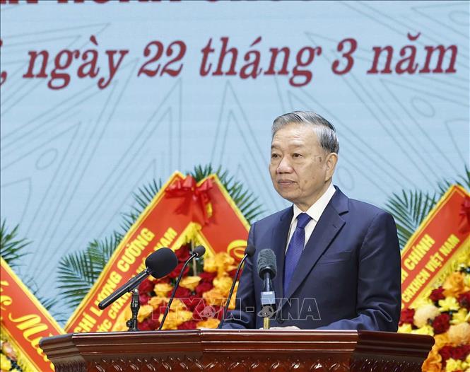 Tổng Bí thư Tô Lâm phát biểu chỉ đạo. Ảnh: Thống Nhất – TTXVN