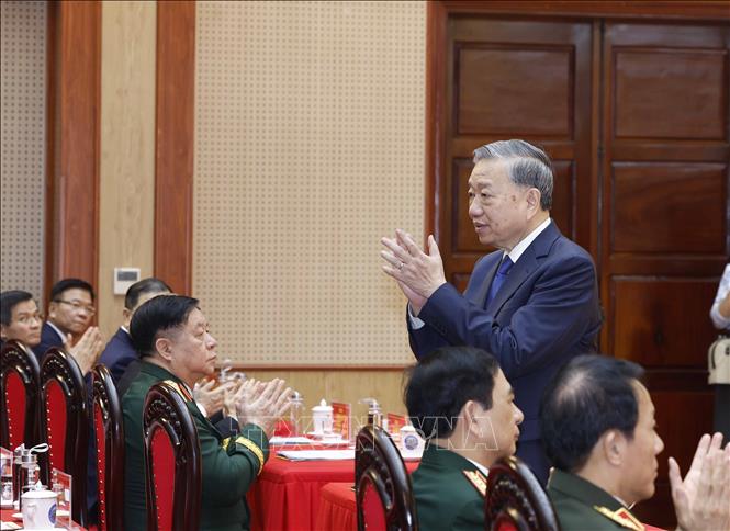 Tổng Bí thư Tô Lâm dự Lễ kỷ niệm 80 năm Ngày thành lập Binh chủng Công binh. Ảnh: Thống Nhất – TTXVN