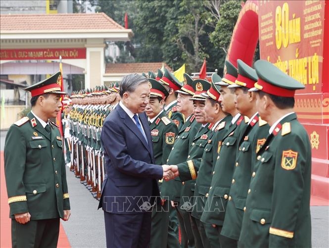 Tổng Bí thư Tô Lâm đến dự Lễ kỷ niệm 80 năm Ngày thành lập Binh chủng Công binh. Ảnh: Thống Nhất – TTXVN