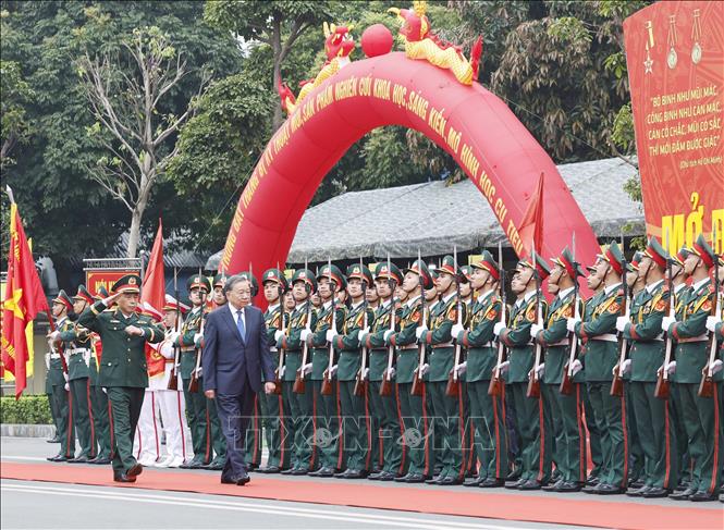 Tổng Bí thư Tô Lâm dự Lễ kỷ niệm 80 năm Ngày thành lập Binh chủng Công binh. Ảnh: Thống Nhất – TTXVN