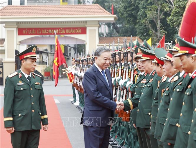 Tổng Bí thư Tô Lâm dự Lễ kỷ niệm 80 năm Ngày thành lập Binh chủng Công binh. Ảnh: Thống Nhất – TTXVN