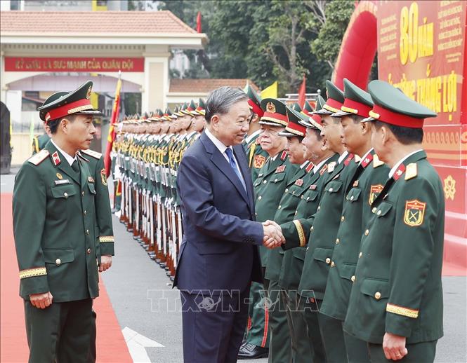 Tổng Bí thư Tô Lâm dự Lễ kỷ niệm 80 năm Ngày thành lập Binh chủng Công binh. Ảnh: Thống Nhất – TTXVN