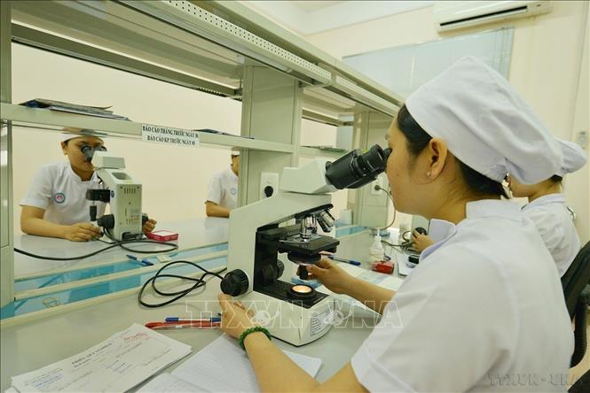 Xét nghiệm lao (đọc tiêu bản lao) tại Bệnh viện Lao Phạm Ngọc Thạch (TP.Hồ Chí Minh). Ảnh: Phương Vy - TTXVN