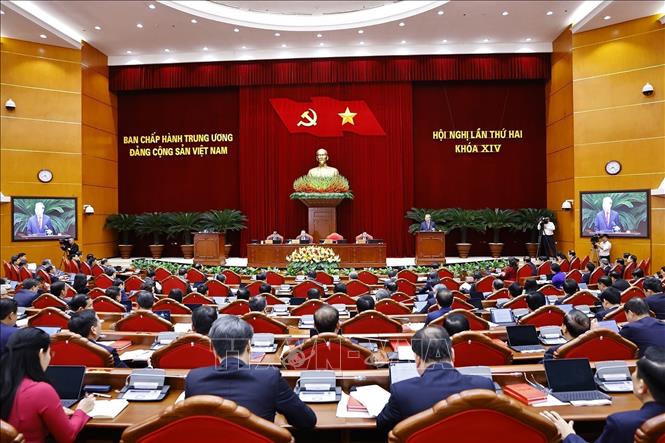 Tổng Bí thư Tô Lâm phát biểu khai mạc Hội nghị lần thứ hai Ban Chấp hành Trung ương Đảng khoá XIV. Ảnh: Doãn Tấn - TTXVN