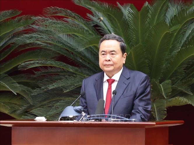 Đồng chí Trần Thanh Mẫn, Ủy viên Bộ Chính trị, Chủ tịch Quốc hội điều hành phiên khai mạc. Ảnh: Thống Nhất – TTXVN