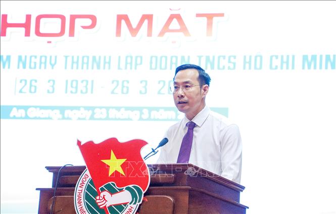  Phó Bí thư Thường trực Tỉnh ủy, Chủ tịch HĐND tỉnh An Giang Nguyễn Thanh Nhàn phát biểu tại lễ kỷ niệm. Ảnh: Văn Sĩ - TTXVN 