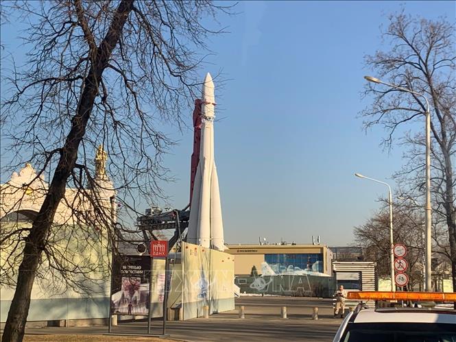 Triển lãm hạt nhân tại Trung tâm Triển lãm quốc gia Nga. Ảnh: Dương Giang-TTXVN 