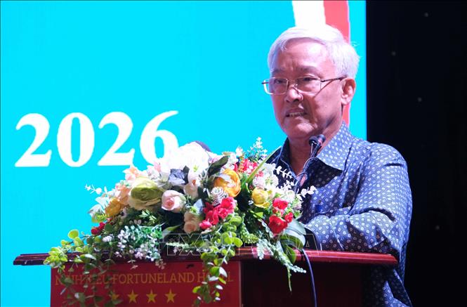 Ông Phạm Thái Bình, Chủ tịch Hội đồng quản trị Công ty Cổ phần Nông nghiệp công nghệ cao Trung An phát biểu tại Hội nghị. Ảnh: Thanh Liêm - TTXVN