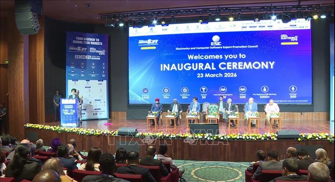 Quang cảnh khai mạc IndiaSoft 2026. Ảnh: Ngọc Thúy - p/v TTXVN tại New Delhi