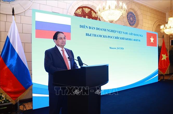Prime Minister Pham Minh Chinh speaks at the forum. VNA Photo: Dương Giang 