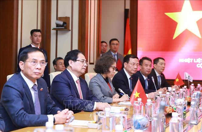 Thủ tướng Phạm Minh Chính gặp ông Sergei Kudryashov, Tổng Giám đốc Công ty Zarubezhneft. Ảnh: Dương Giang-TTXVN
