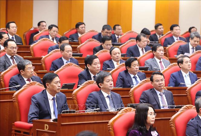 Các đại biểu dự phiên Bế mạc Hội nghị lần thứ hai Ban Chấp hành Trung ương Đảng khoá XIV. Ảnh: Thống Nhất – TTXVN