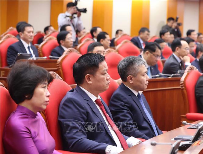 Các đại biểu dự phiên Bế mạc Hội nghị lần thứ hai Ban Chấp hành Trung ương Đảng khoá XIV. Ảnh: Thống Nhất – TTXVN