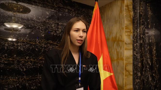 Chủ tịch Uỷ ban hợp tác với Hiệp hội các nhà xuất nhập khẩu Việt Nam Anastasia Sayanok. Ảnh: Tâm Hằng - phóng viên TTXVN tại LB Nga