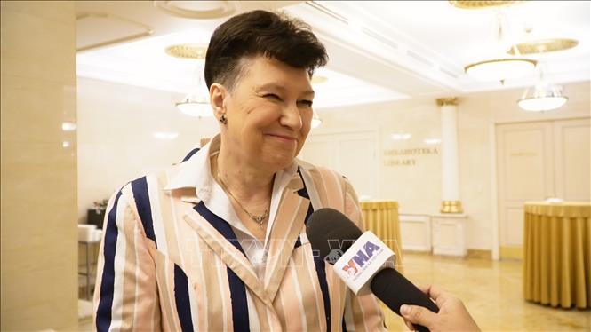 Phó giáo sư Elena Zubsova, uỷ viên Hội Hữu nghị Nga-Việt. Ảnh: Tâm Hằng - phóng viên TTXVN tại LB Nga 