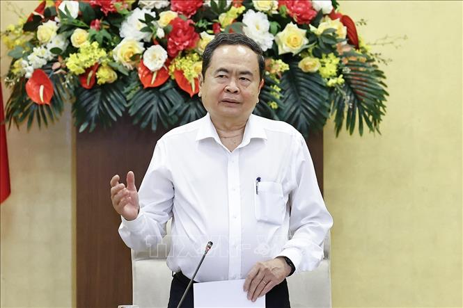 Chủ tịch Quốc hội Trần Thanh Mẫn phát biểu. Ảnh: Doãn Tấn - TTXVN