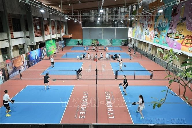 Môn thể thao pickleball mới phát triển những năm gần đây đã thu hút nhiều người tham gia. Ảnh: Lê Đông - TTXVN

