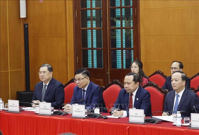 Các đại biểu tham dự cuộc gặp Tổng Bí thư Tô Lâm. Ảnh: Thống Nhất – TTXVN