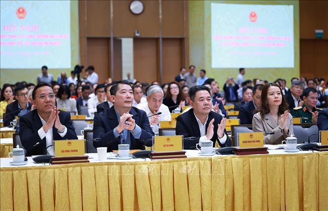 Các đại biểu dự Hội nghị Doanh nghiệp góp phần vào tăng trưởng hai con số. Ảnh: Dương Giang-TTXVN
