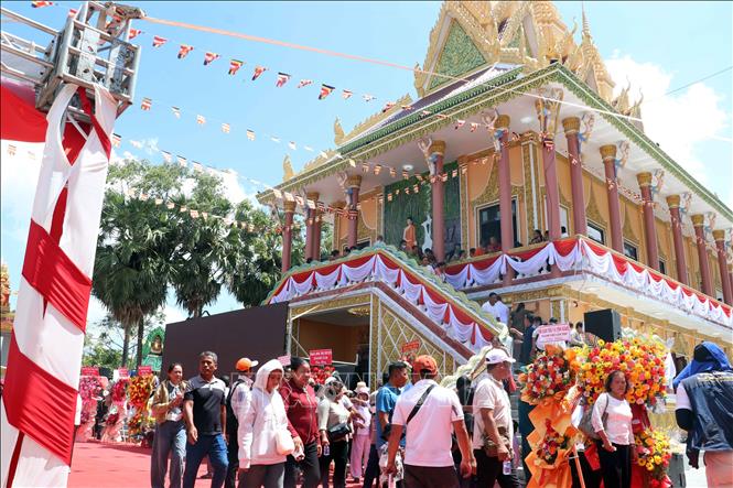 Ngôi Chánh điện chùa Prék Om Pu. Ảnh: Trung Kiên - TTXVN