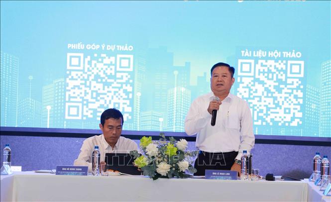 Đại diện chủ toạ trao đổi với chuyên gia. Ảnh: Thu Hoài - TTXVN