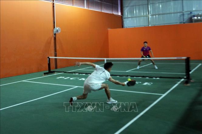 Các vận động viên thi đấu tại Giải Pickleball các câu lạc bộ tỉnh Gia Lai năm 2026. Ảnh: Trịnh Bang Nhiệm - TTXVN