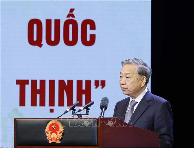 Tổng Bí thư Tô Lâm phát biểu chỉ đạo. Ảnh: Thống Nhất – TTXVN