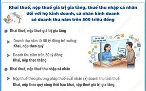 Hộ kinh doanh có doanh thu trên 500 triệu đồng mỗi năm phải kê khai, nộp thuế
