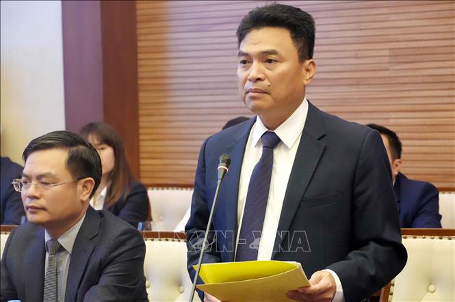 Ông Trịnh Huy Triều, Trưởng Ban quản lý Khu kinh tế Nghi Sơn và các Khu công nghiệp Thanh Hóa phát biểu khai mạc Lễ ký kết. Ảnh: Việt Hoàng - TTXVN
