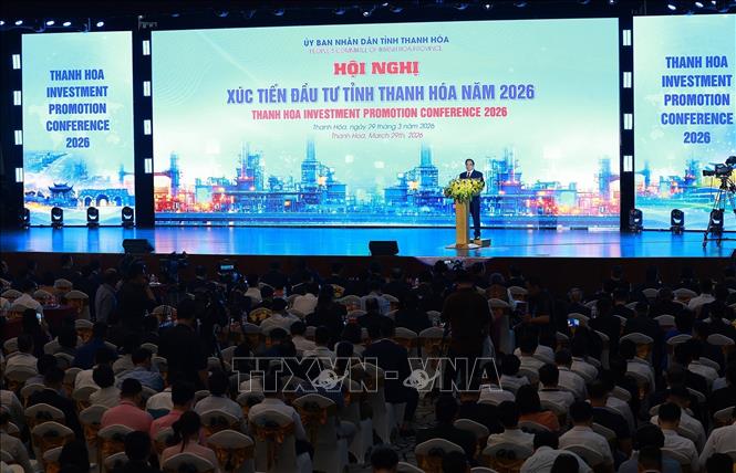 Hội nghị Xúc tiến đầu tư tỉnh Thanh Hóa năm 2026. Ảnh: Dương Giang-TTXVN