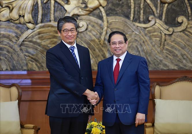 Prime Minister Pham Minh Chinh meets with Japanese Ambassador to Vietnam Ito Naoki. VNA Photo: Dương Giang