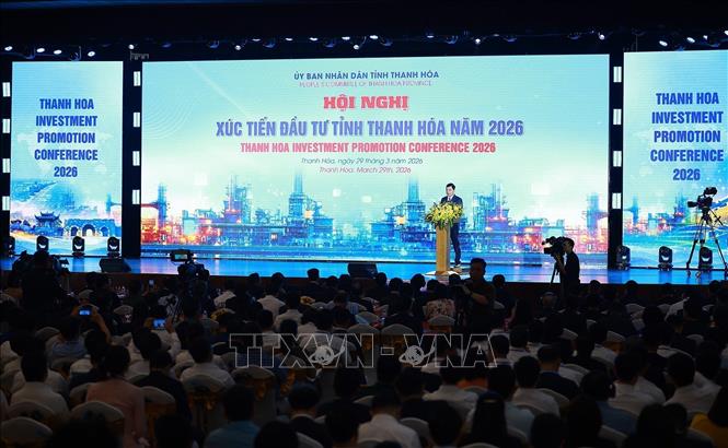 A view of the investment promotion conference in Thanh Hoa province. VNA Photo: Dương Giang