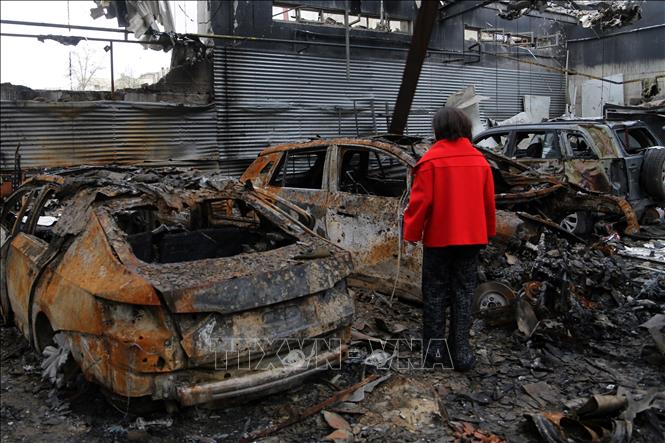 Cảnh đổ nát sau cuộc tấn công tại Tehran, Iran, ngày 28/3/2026. Ảnh: THX/TTXVN