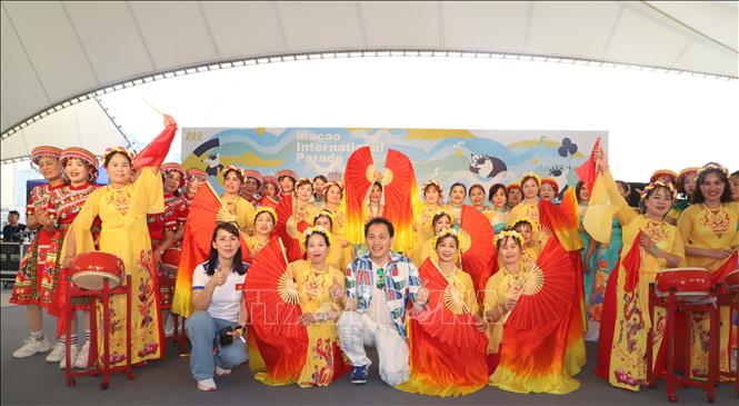 Đoàn Việt Nam tại sự kiện. Ảnh: Xuân Vịnh - Phóng viên TTXVN tại Macau (Trung Quốc)