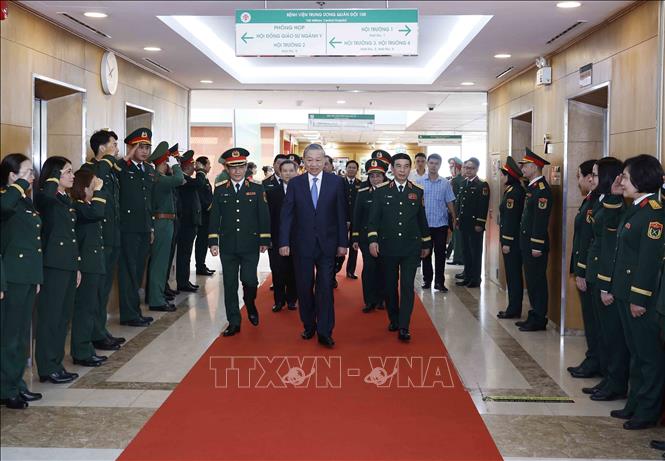 Tổng Bí thư Tô Lâm, Bí thư Quân ủy Trung ương đến dự lễ kỷ niệm. Ảnh: Thống Nhất – TTXVN