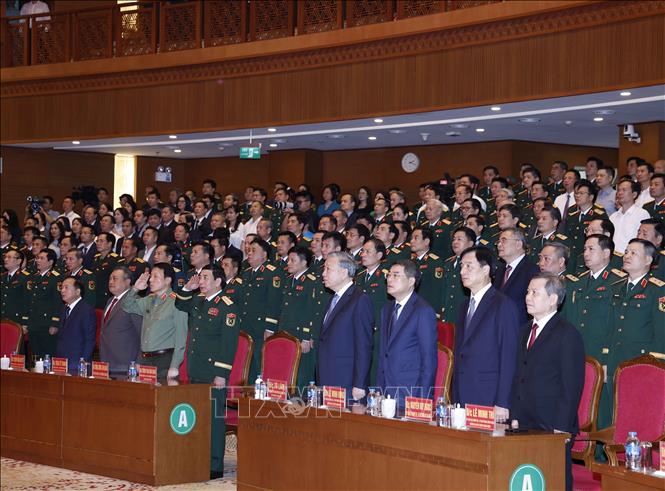 Lễ đón Tổng Bí thư Tô Lâm, Bí thư Quân ủy Trung ương và các đại biểu tại lễ kỷ niệm. Ảnh: Thống Nhất – TTXVN