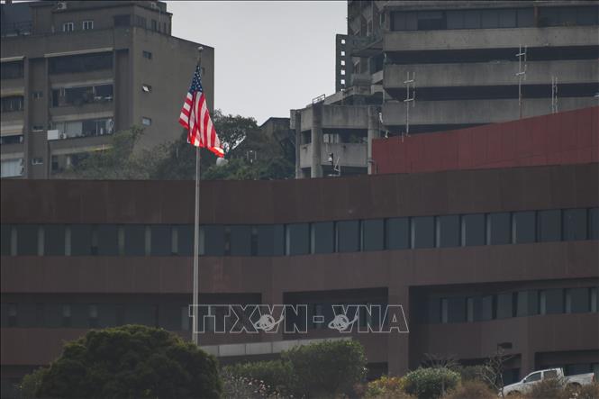 Quang cảnh Đại sứ quán Mỹ ở thủ đô Caracas, Venezuela, ngày 30/3/2026. Ảnh: THX/TTXVN