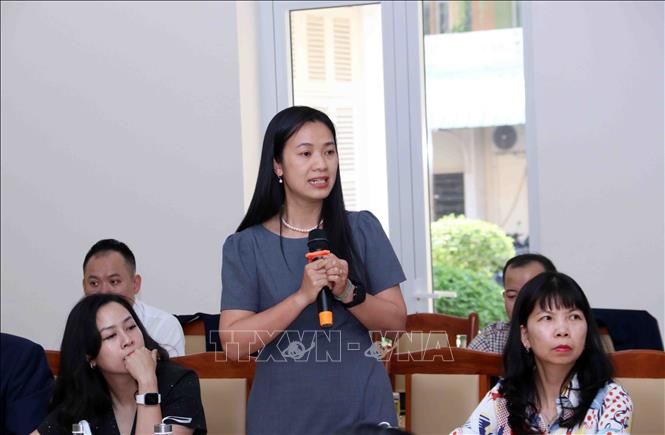 Đại sứ Đỗ Thùy Dương, Đại sứ Việt Nam tại Brunei Darussalam phát biểu tại buổi Tọa đàm. Ảnh: Xuân Khu-TTXVN