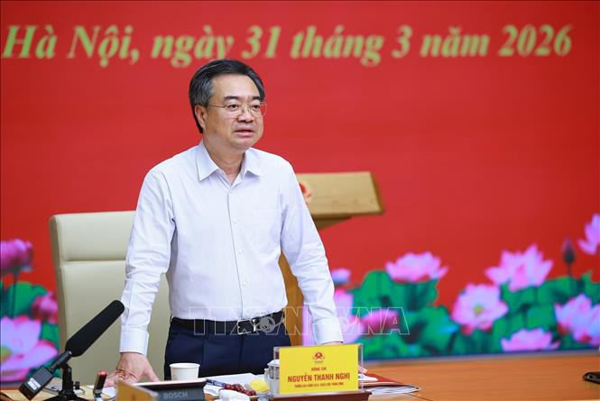 Đồng chí Nguyễn Thanh Nghị, Uỷ viên Bộ Chính trị, Bí thư Trung ương Đảng, Trưởng Ban Chính sách, chiến lược Trung ương, Trưởng Đoàn kiểm tra số 26 phát biểu. Ảnh: Dương Giang - TTXVN