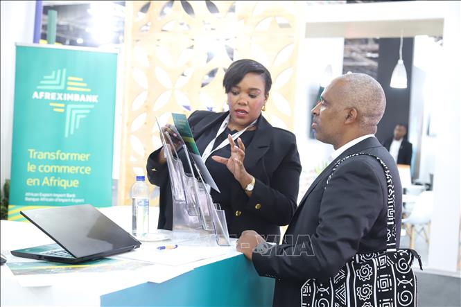 Ngân hàng Xuất Nhập Khẩu châu Phi giới thiệu cơ hội đầu tư tại Hội nghị Đầu tư Nam Phi 2026. Ảnh: Hồng Minh - p/v TTXVN tại Nam Phi
