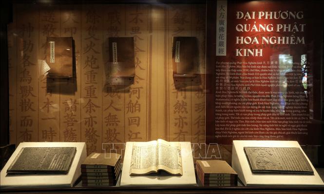 An exhibition of woodblocks, introducing them to the public. VNA Photo: Danh Lam