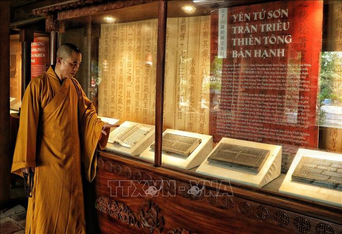 An exhibition of woodblocks to introduce them to the public. VNA Photo: Danh Lam