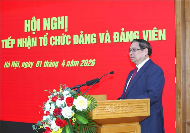 Thủ tướng Phạm Minh Chính, Bí thư Đảng uỷ Chính phủ phát biểu tại hội nghị. Ảnh: Phương Hoa - TTXVN