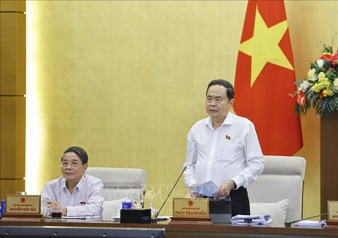 Chủ tịch Quốc hội Trần Thanh Mẫn phát biểu khai mạc phiên họp. Ảnh: Doãn Tấn – TTXVN