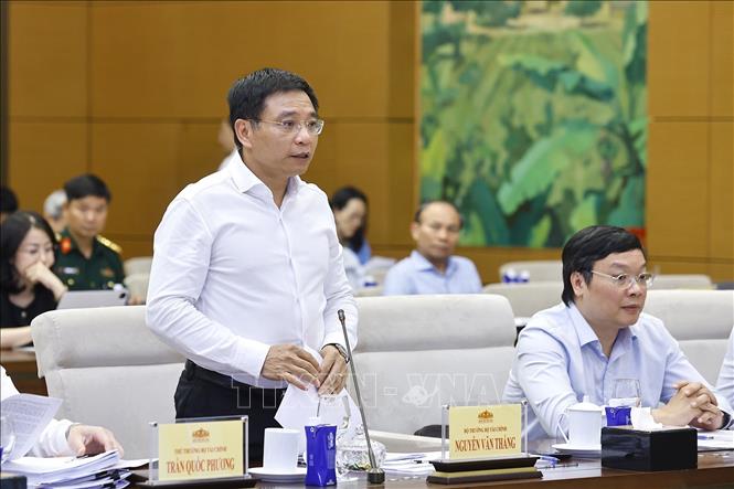 Bộ trưởng Bộ Tài chính Nguyễn Văn Thắng phát biểu. Ảnh: Doãn Tấn - TTXVN