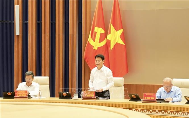 Chủ tịch UBND thành phố Hải Phòng Lê Ngọc Châu chủ trì phiên họp thường kỳ tháng 3/2026. Ảnh: Minh Huệ-TTXVN